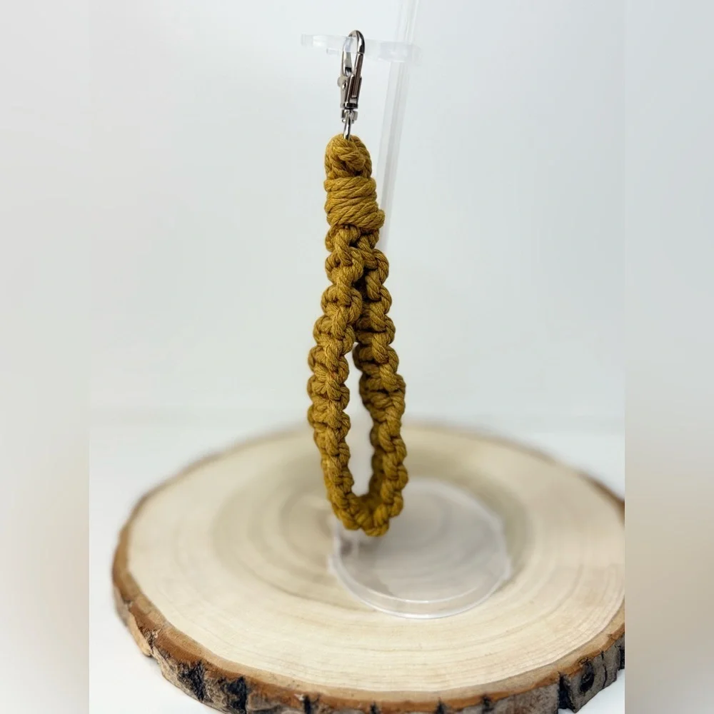 Boho Handcrafted Macrame Wristlet Keychain